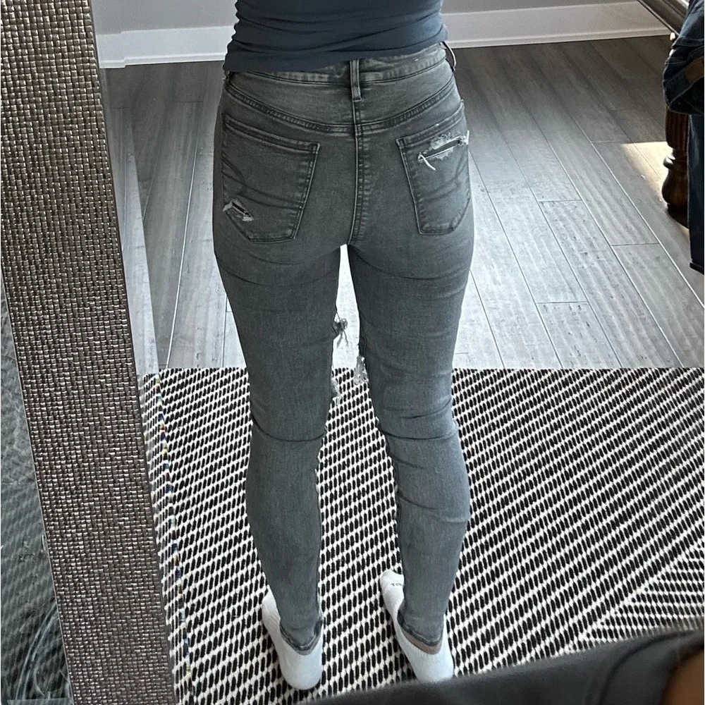 Gray Ripped High Rise Jeggings - Picture 2 of 4